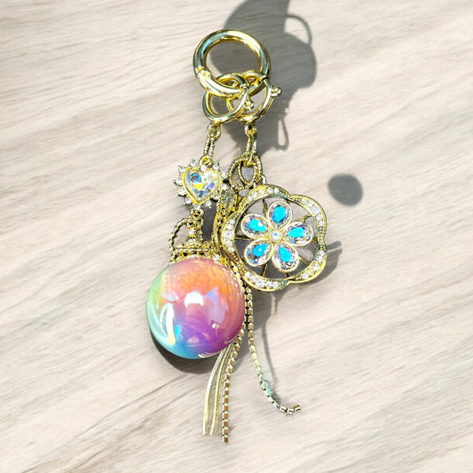 Pearl Gold Flower Phone Charm P023