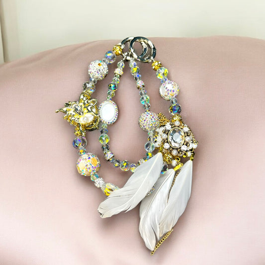 White Feather Phone Charm P020