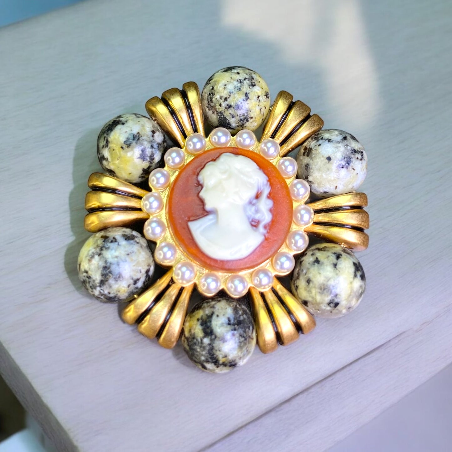 Empire Imperial Stone Broche Pin PS003