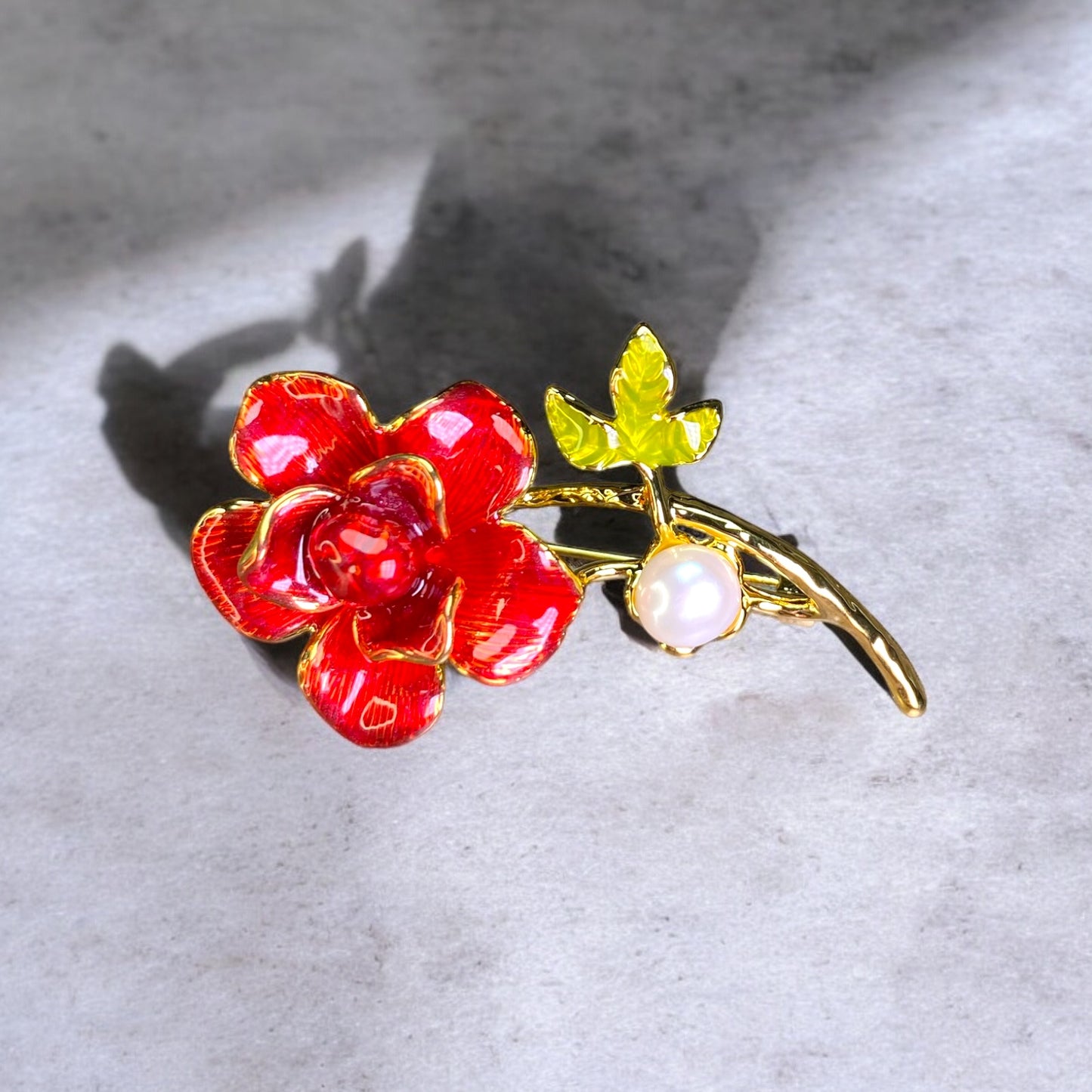 Summer Glowing Red Flower Pin PS002