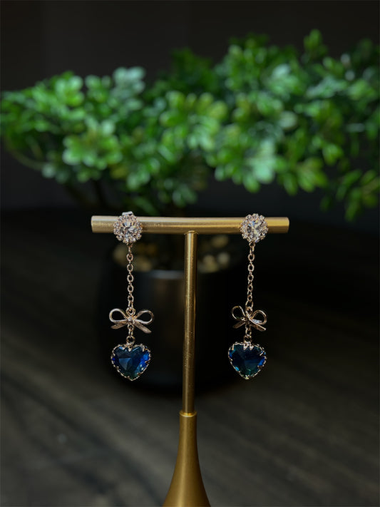 Blue Heart Sunset Earrings E073