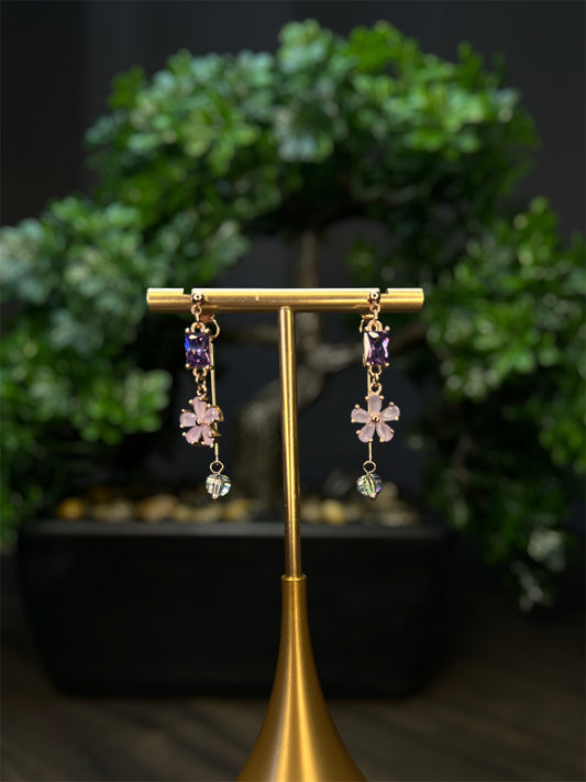 Purple Ray Earrings E047